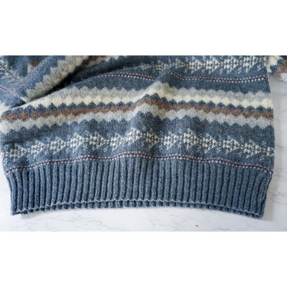 VTG Men Puritan Fair Isle Nordic Wool Blend Knit Sweater L Preppy Cabin Grandpa - Picture 7 of 13